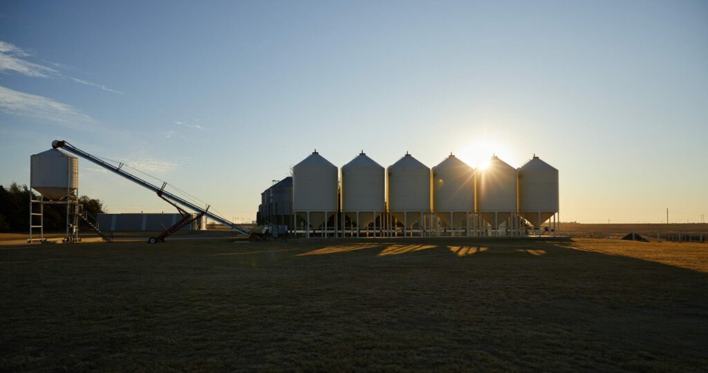 Elevators at sunset